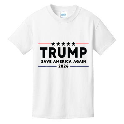 Trump 2024 Save America Again Vote Trump White Kids T-Shirt