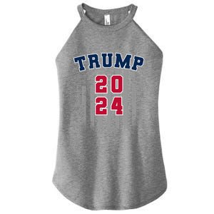 Trump 2024 Sports Font Usa Flag 4th Of July Maga Patriotic Cool Gift Women's Perfect Tri Rocker Tank