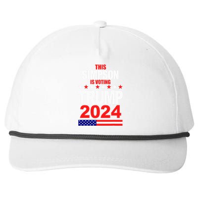 Trump 2024 Simpson Surname Family Voting Supporter Snapback Five-Panel Rope Hat