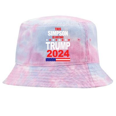 Trump 2024 Simpson Surname Family Voting Supporter Tie-Dyed Bucket Hat