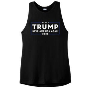 Trump 2024 Save America Save America Again Trump Ladies PosiCharge Tri-Blend Wicking Tank