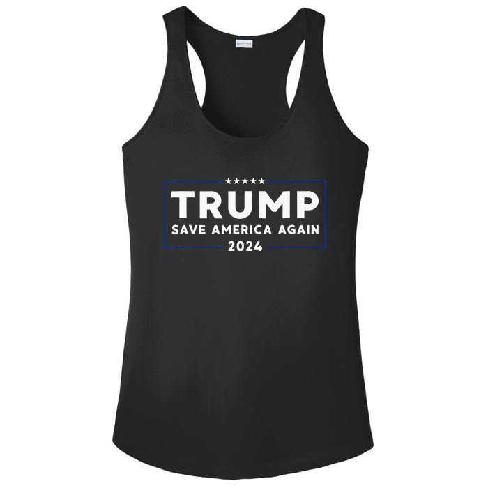 Trump 2024 Save America Save America Again Trump Ladies PosiCharge Competitor Racerback Tank