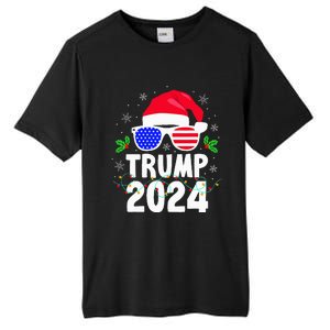 Trump 2024 Santa Hat Xmas Lights Christmas Funny Tall Fusion ChromaSoft Performance T-Shirt