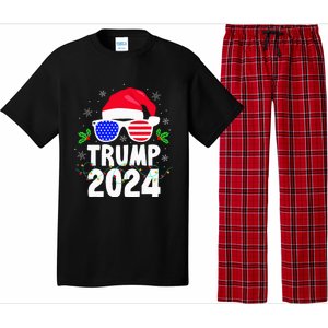 Trump 2024 Santa Hat Xmas Lights Christmas Funny Pajama Set