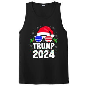 Trump 2024 Santa Hat Xmas Lights Christmas Funny PosiCharge Competitor Tank