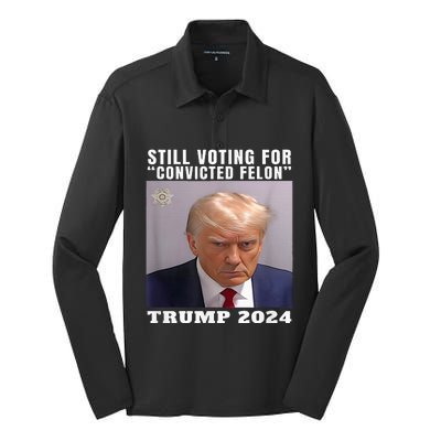 Trump 2024 Still Voting For Convicted Felon Silk Touch Performance Long Sleeve Polo