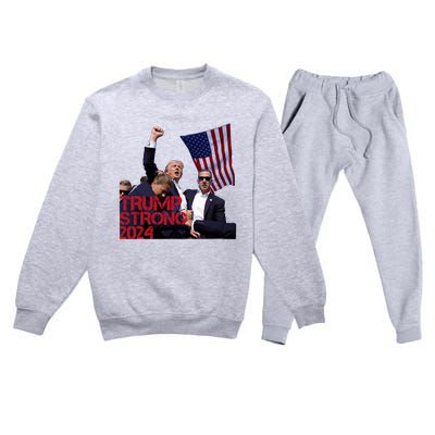 Trump 2024 Strong Fist Hand Us Vote Premium Crewneck Sweatsuit Set