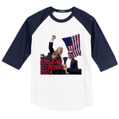 Trump 2024 Strong Fist Hand Us Vote Baseball Sleeve Shirt