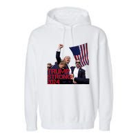 Trump 2024 Strong Fist Hand Us Vote Garment-Dyed Fleece Hoodie