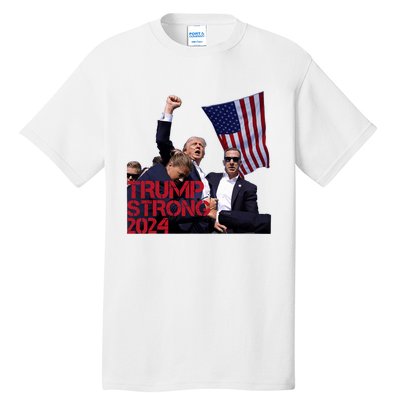 Trump 2024 Strong Fist Hand Us Vote Tall T-Shirt