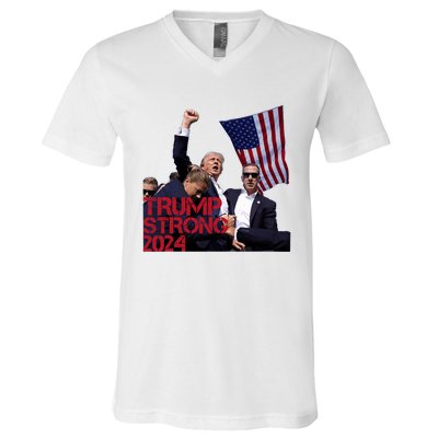 Trump 2024 Strong Fist Hand Us Vote V-Neck T-Shirt