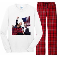 Trump 2024 Strong Fist Hand Us Vote Long Sleeve Pajama Set