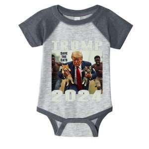 Trump 2024 Save The Cats Saying Debate Infant Baby Jersey Bodysuit