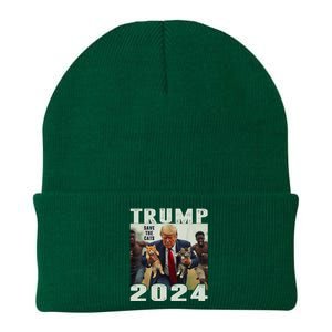 Trump 2024 Save The Cats Saying Debate Knit Cap Winter Beanie