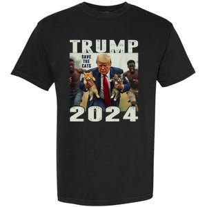 Trump 2024 Save The Cats Saying Debate Garment-Dyed Heavyweight T-Shirt