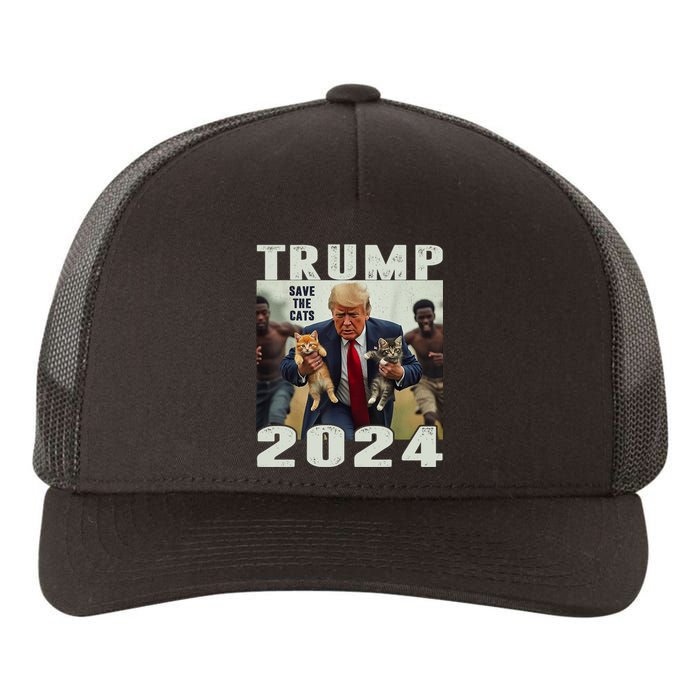 Trump 2024 Save The Cats Saying Debate Yupoong Adult 5-Panel Trucker Hat