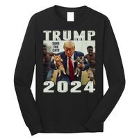 Trump 2024 Save The Cats Saying Debate Long Sleeve Shirt