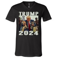 Trump 2024 Save The Cats Saying Debate V-Neck T-Shirt