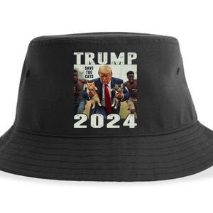 Trump 2024 Save The Cats Saying Debate Sustainable Bucket Hat