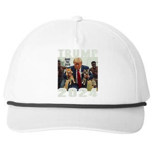 Trump 2024 Save The Cats Saying Debate Snapback Five-Panel Rope Hat