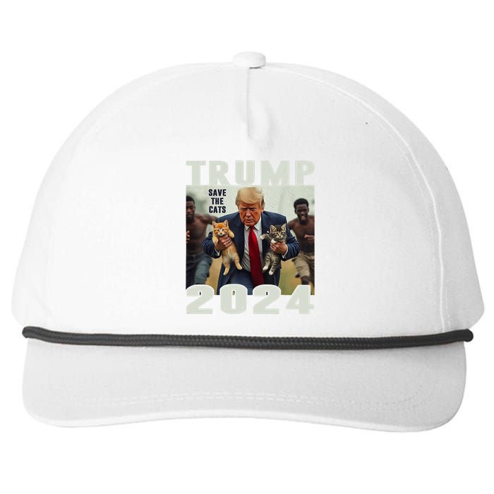 Trump 2024 Save The Cats Saying Debate Snapback Five-Panel Rope Hat