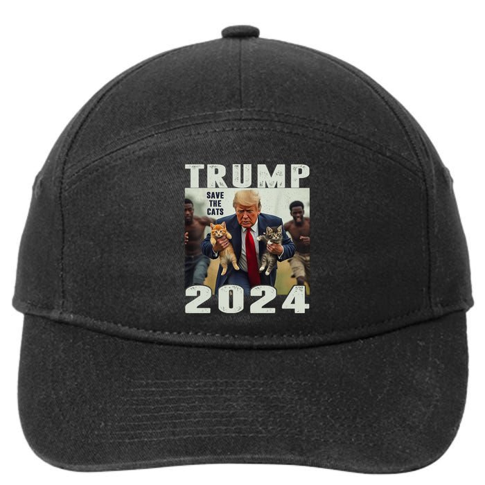 Trump 2024 Save The Cats Saying Debate 7-Panel Snapback Hat