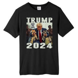 Trump 2024 Save The Cats Saying Debate Tall Fusion ChromaSoft Performance T-Shirt