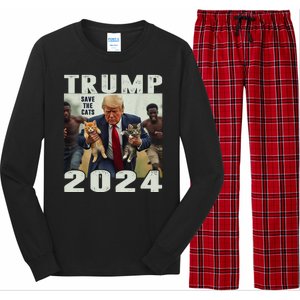 Trump 2024 Save The Cats Saying Debate Long Sleeve Pajama Set