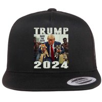 Trump 2024 Save The Cats Saying Debate Flat Bill Trucker Hat