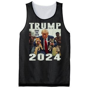 Trump 2024 Save The Cats Saying Debate Mesh Reversible Basketball Jersey Tank