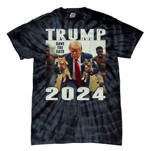 Trump 2024 Save The Cats Saying Debate Tie-Dye T-Shirt