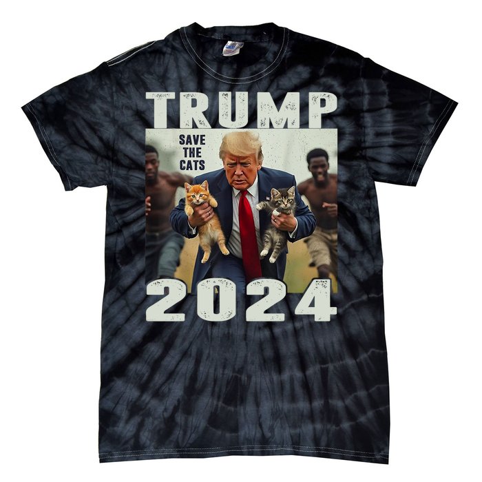 Trump 2024 Save The Cats Saying Debate Tie-Dye T-Shirt