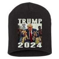 Trump 2024 Save The Cats Saying Debate Short Acrylic Beanie