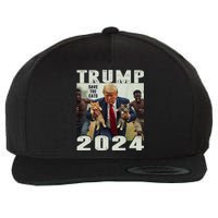 Trump 2024 Save The Cats Saying Debate Wool Snapback Cap