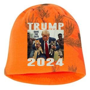 Trump 2024 Save The Cats Saying Debate Kati - Camo Knit Beanie