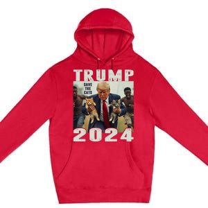 Trump 2024 Save The Cats Saying Debate Premium Pullover Hoodie