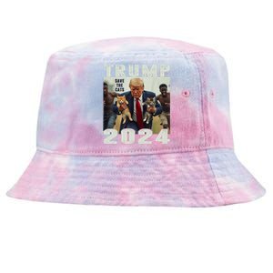 Trump 2024 Save The Cats Saying Debate Tie-Dyed Bucket Hat