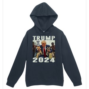 Trump 2024 Save The Cats Saying Debate Urban Pullover Hoodie