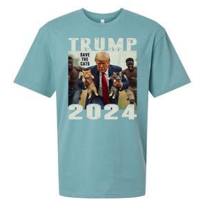 Trump 2024 Save The Cats Saying Debate Sueded Cloud Jersey T-Shirt