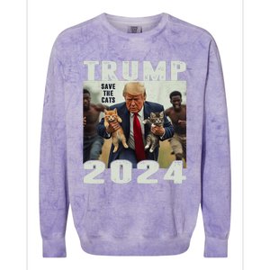 Trump 2024 Save The Cats Saying Debate Colorblast Crewneck Sweatshirt