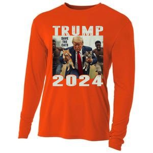 Trump 2024 Save The Cats Saying Debate Cooling Performance Long Sleeve Crew