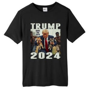 Trump 2024 Save The Cats Saying Debate Tall Fusion ChromaSoft Performance T-Shirt