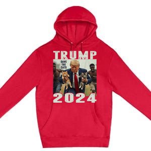 Trump 2024 Save The Cats Saying Debate Premium Pullover Hoodie