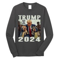 Trump 2024 Save The Cats Saying Debate Long Sleeve Shirt