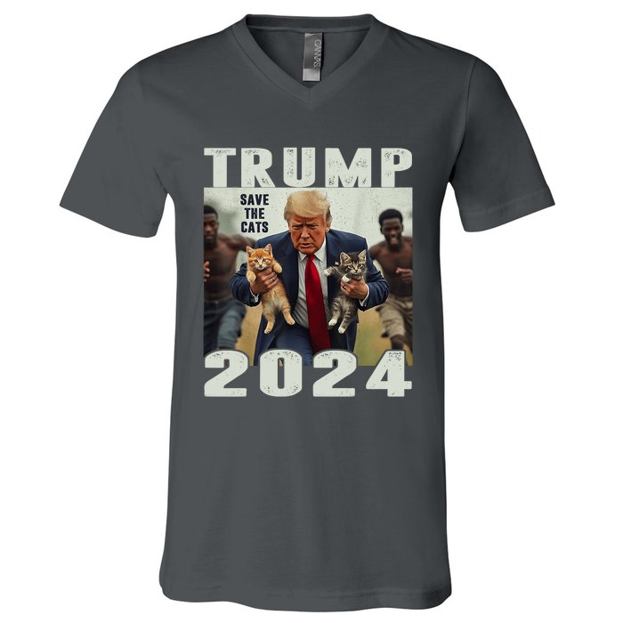 Trump 2024 Save The Cats Saying Debate V-Neck T-Shirt