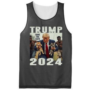 Trump 2024 Save The Cats Saying Debate Mesh Reversible Basketball Jersey Tank