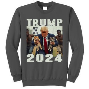 Trump 2024 Save The Cats Saying Debate Tall Sweatshirt