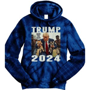 Trump 2024 Save The Cats Saying Debate Tie Dye Hoodie