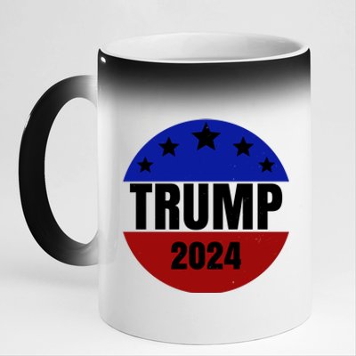 Trump 2024 Star Logo 11oz Black Color Changing Mug