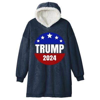 Trump 2024 Star Logo Hooded Wearable Blanket